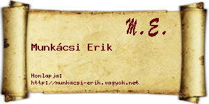Munkácsi Erik névjegykártya